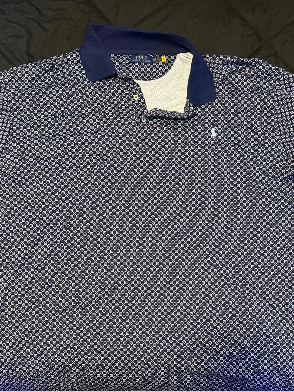 Polo by Ralph Lauren Navy and White Geo-Print Polo
